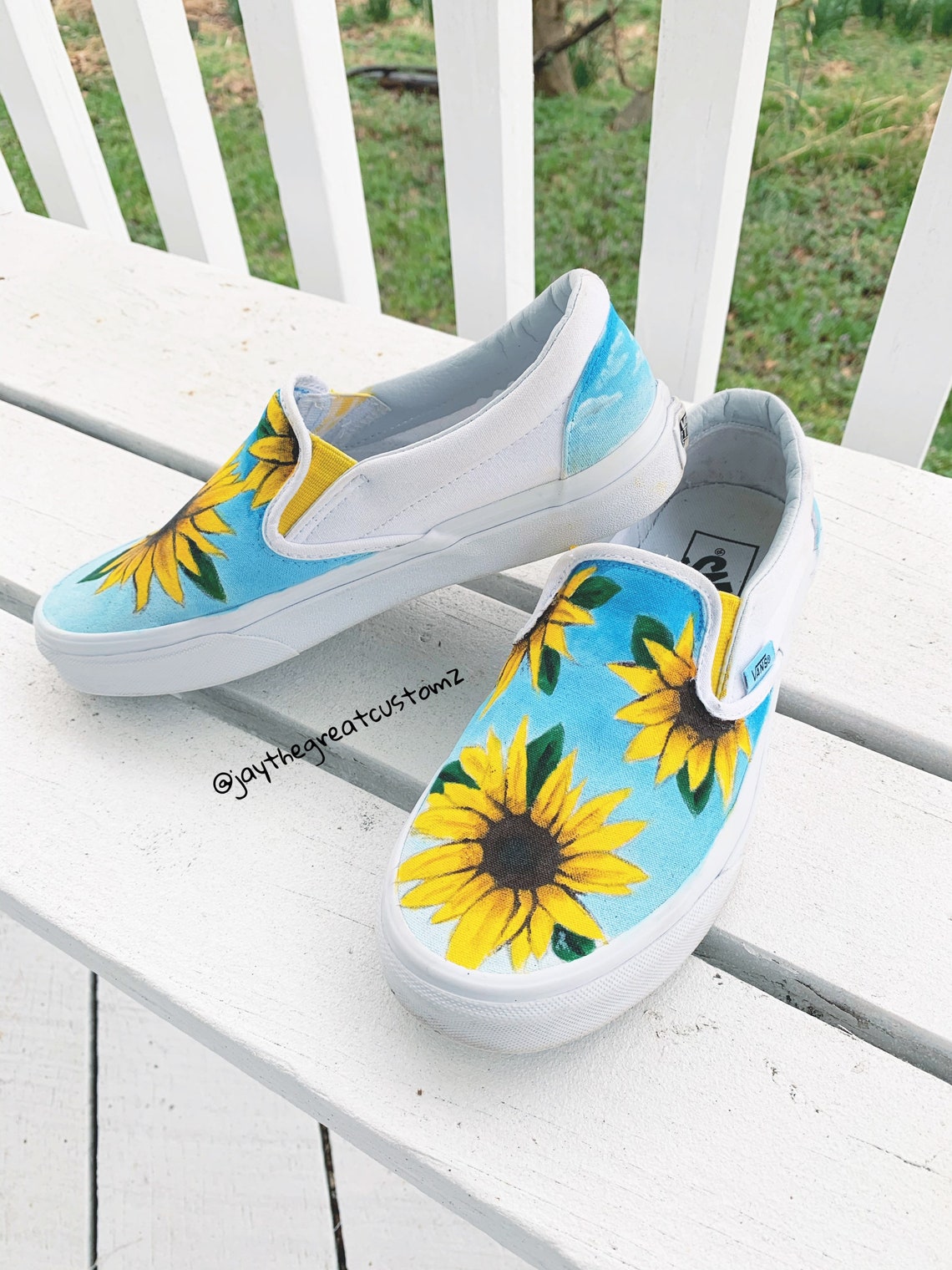 hand painted sunflower vans