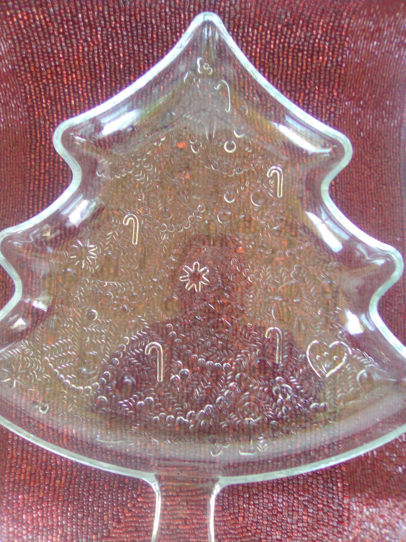 Vintage Indiana Glass Christmas Tree Serving Platter Etsy