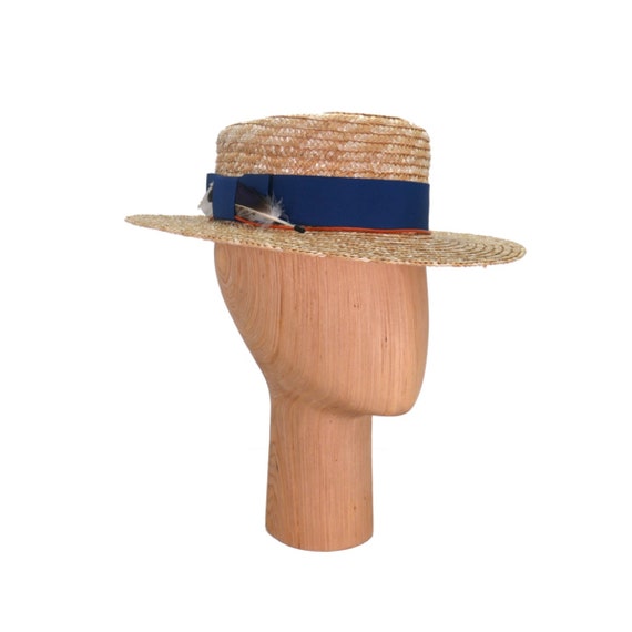 Designer Straw Boater Canotier Hat 