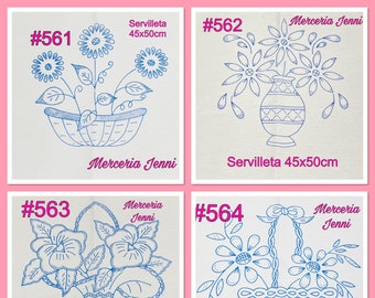 Servilleta 45cm x 50cm | Tea Towel | Table Linen | Stamped Embroidery Fabric | servilleta para bordar | bordado fantasía | 561-600