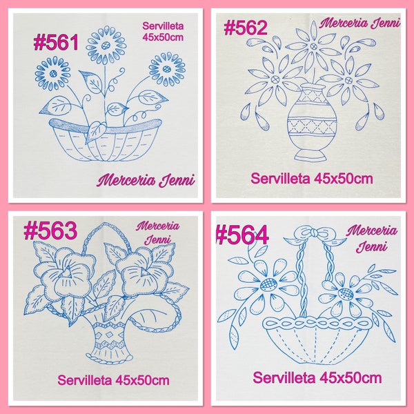 Servilleta 45cm x 50cm | Tea Towel | Table Linen | Stamped Embroidery Fabric | servilleta para bordar | bordado fantasía | 561-600