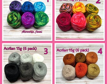 Acrilan 3 Hebras 15g (paquete de 6) / Acrilan / Hilo Mexicano / Hilo de Punto de Cruz / Punto de Cruz / Hilo de Bordar 3 hebras / Floss