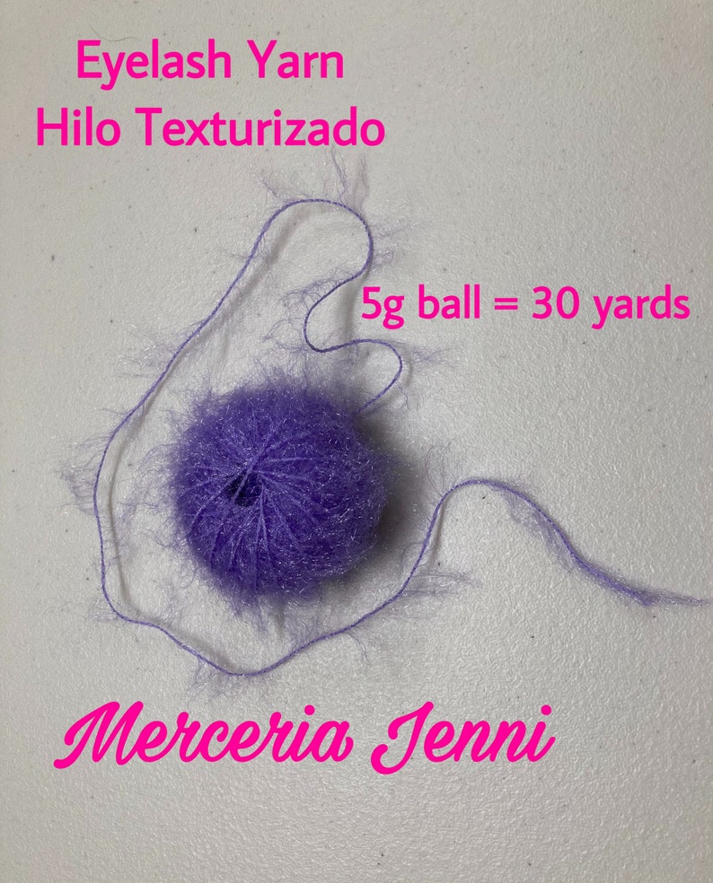 Eyelash Yarn acrilico| Eyelash Trim Hilo Texturizado 30 yards 5g Purple Eyelash Yarn Hilo Texturizado Morado| Acrylic Yarn