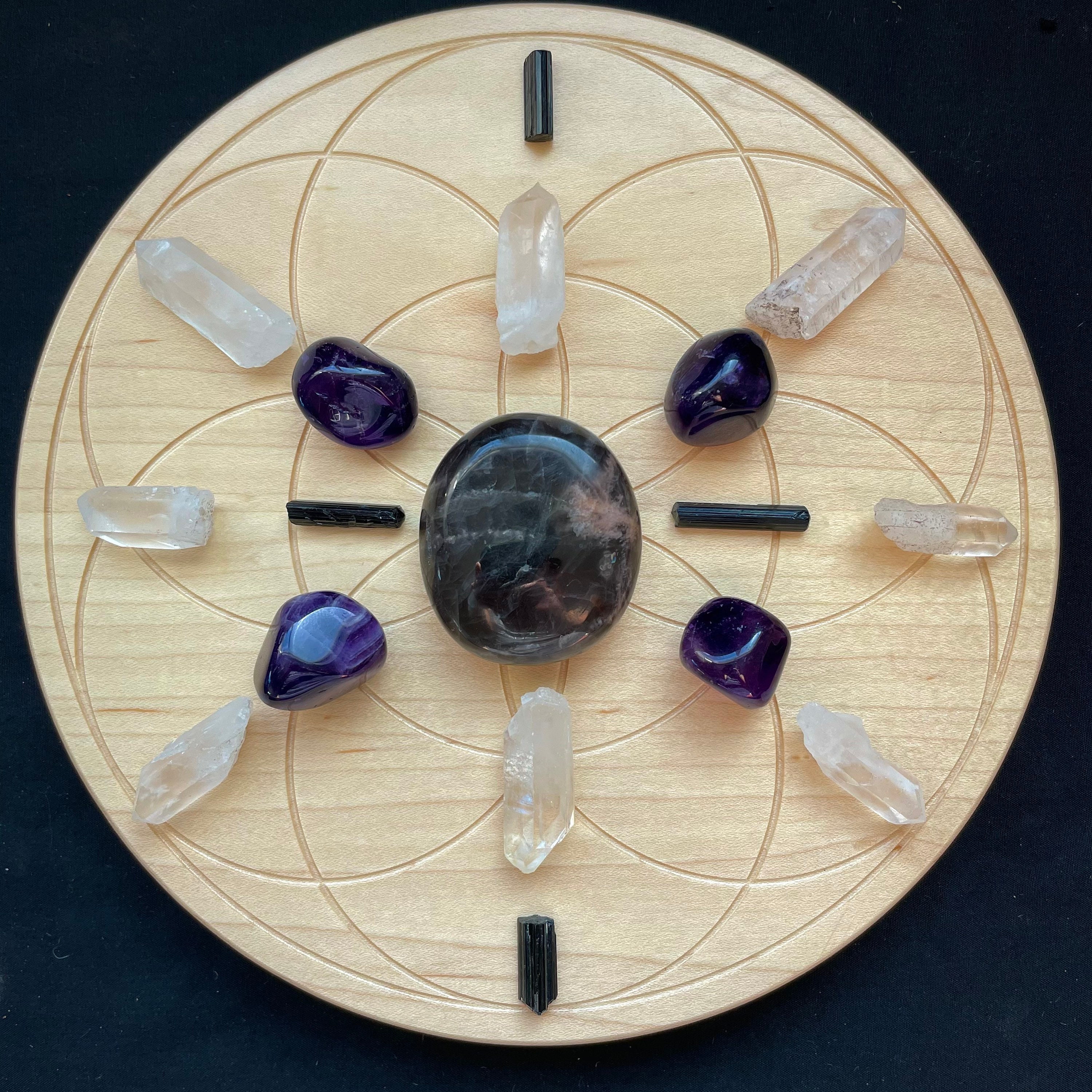 Protection Crystal Grid Handcrafted from Natural Maple Wood | Etsy