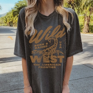 Wild West Western Comfort Colors graphic tee boho hipster hippie shirt retro vintage inspired grunge shirt image 3