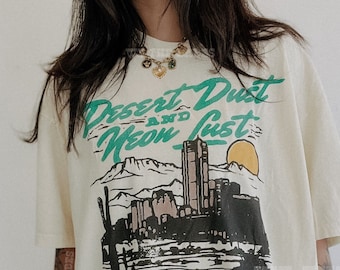 Desert Dust Tee, western cowgirl trendy aesthetic graphic tee, vintage inspired summer t shirt