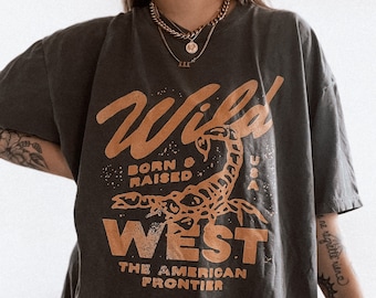 Wild West Western Comfort Colors graphic tee | boho hipster hippie shirt | retro vintage inspired grunge shirt