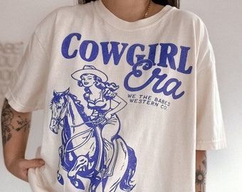 Cowgirl Era Tee, Vintage inspired western aesthetic trendy graphic tee