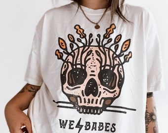 We The Babes Skull Comfort Colors Tee, Boho Western Tee, Trendy Graphic Tee