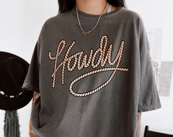Howdy Tee, Comfort colors western cowgirl tee, bachelorette shirt, trendy boho tee
