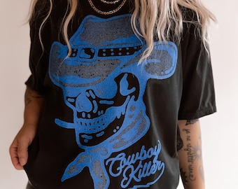 Cowboy Killer Tee, Western grunge graphic tee, trendy cowboy shirt, comfort colors tee