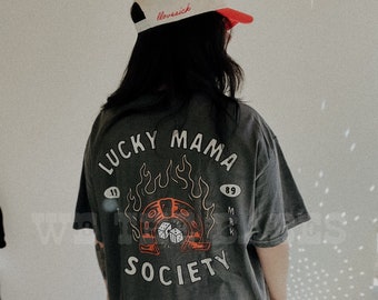 Lucky Mama Tee, Mother’s Day gift for mom shirt, trendy mom shirt, vintage inspired graphic tee