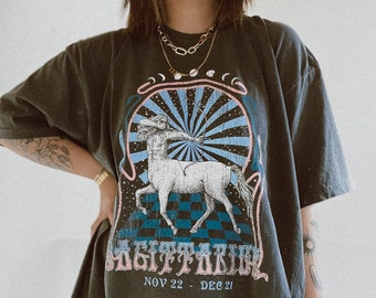 Sagittarius Zodiac Graphic Tee | Comfort Colors Tee | Retro Shirt | Vintage Inspired Tee