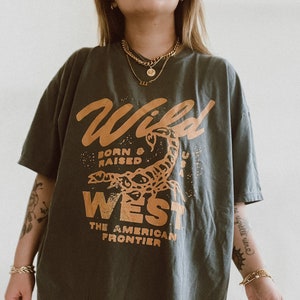 Wild West Western Comfort Colors graphic tee boho hipster hippie shirt retro vintage inspired grunge shirt image 2