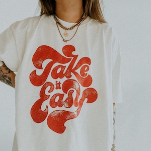 Take it Easy Bohemian Retro Vintage Comfort Colors Graphic Tee Retro Graphic Tee Grunge Hippie Boho Graphic Tee image 3