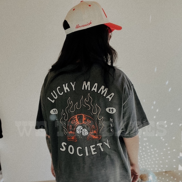 Lucky Mama Tee, Mother’s Day gift for mom shirt, trendy mom shirt, vintage inspired graphic tee