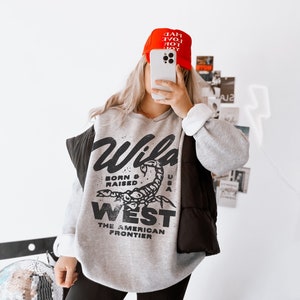 Wild West Crewneck, Aesthetic western boho sweatshirt, hippie retro vintage inspired sweatshirt