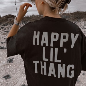 Happy Lil' Thang Tee, Aesthetic Retro Vintage Inspired Graphic Tee, Comfort colors shirt image 1