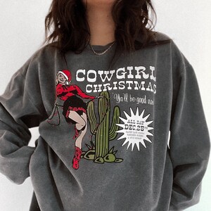 Western cowgirl Christmas sweater