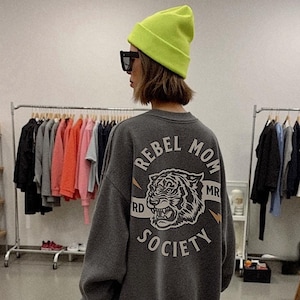 Rebel Mom Society Vintage Crewneck, Comfort colors sweatshirt, trendy aesthetic mom sweatshirt, gift for mom, Mother’s Day