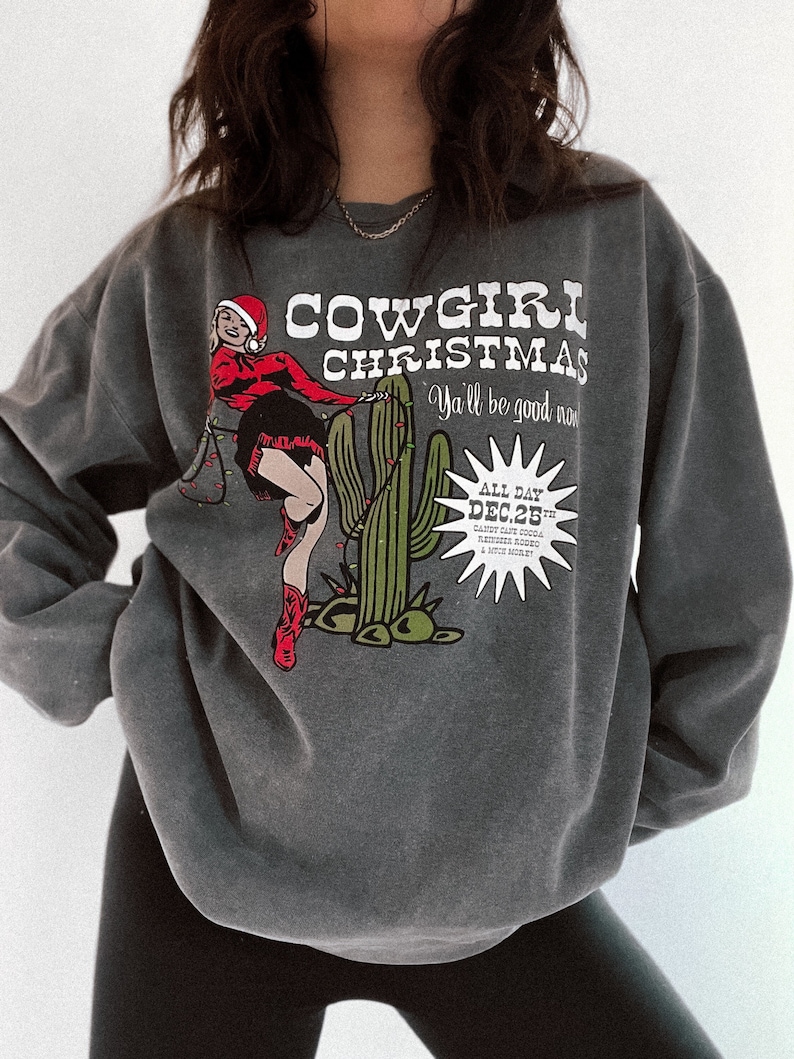 Western cowgirl Christmas sweater