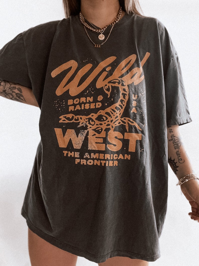 Wild West Western Comfort Colors graphic tee boho hipster hippie shirt retro vintage inspired grunge shirt image 1