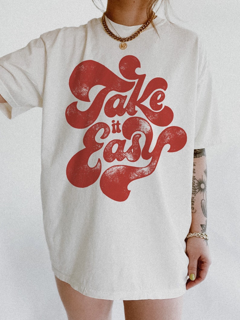 Take it Easy Bohemian Retro Vintage Comfort Colors Graphic Tee Retro Graphic Tee Grunge Hippie Boho Graphic Tee image 2