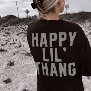 Happy Lil' Thang Tee, Aesthetic Retro Vintage Inspired Graphic Tee, Comfort colors shirt image 2