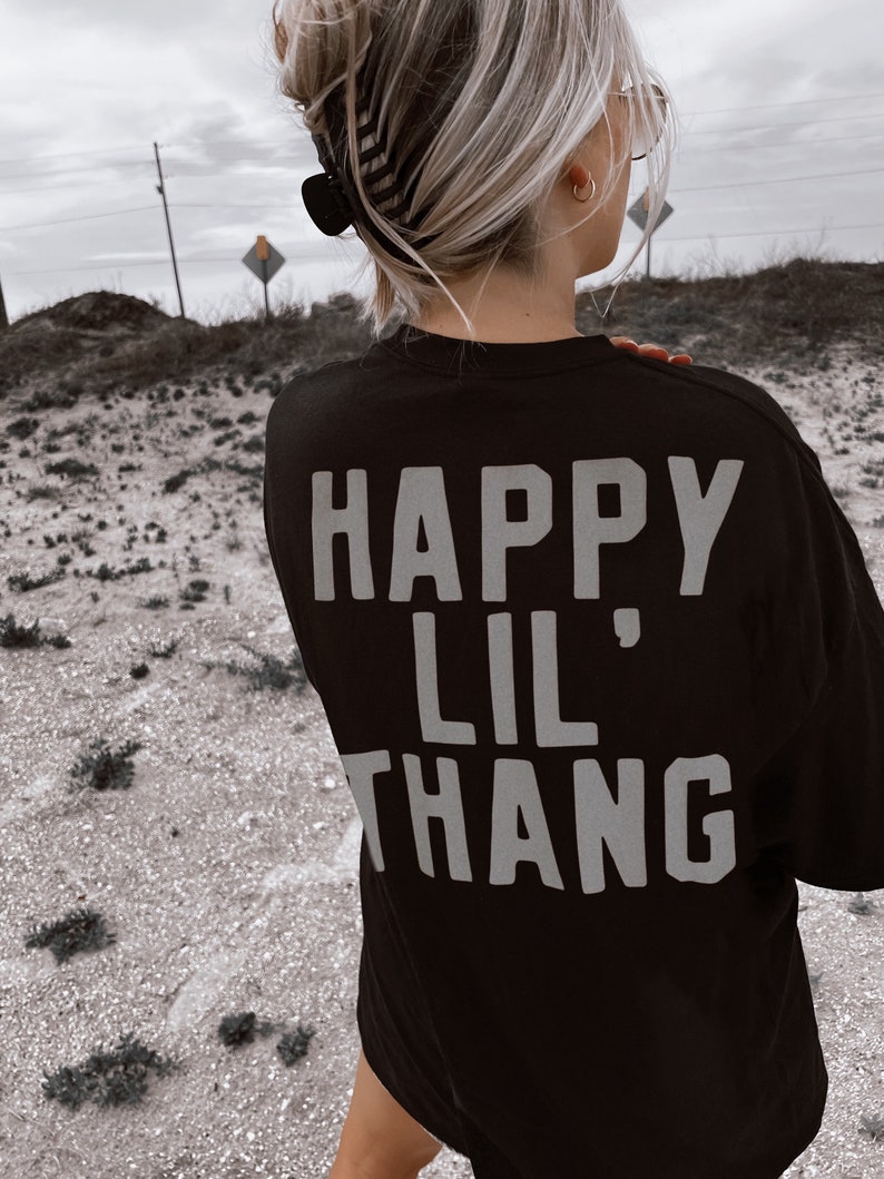 Happy Lil' Thang Tee, Aesthetic Retro Vintage Inspired Graphic Tee, Comfort colors shirt image 2