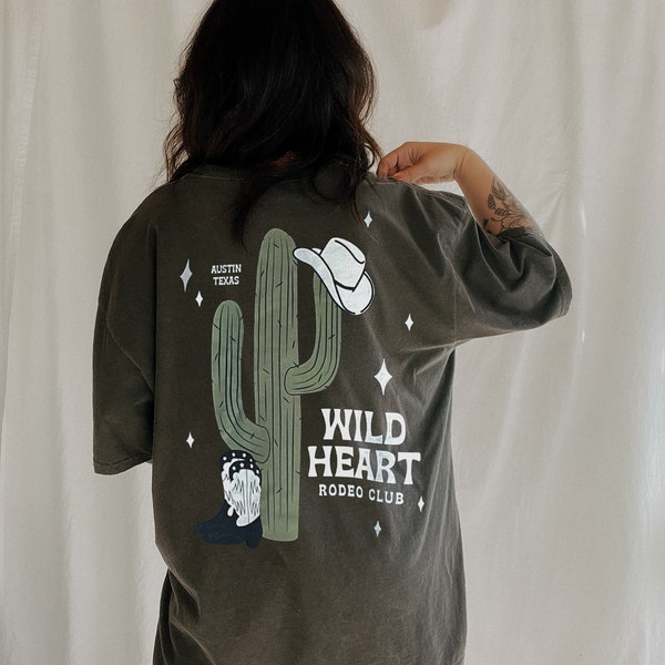 Wild Heart Western Graphic Tee, Trendy comfort colors aesthetic boho tshirt, hippie retro vintage inspired tee