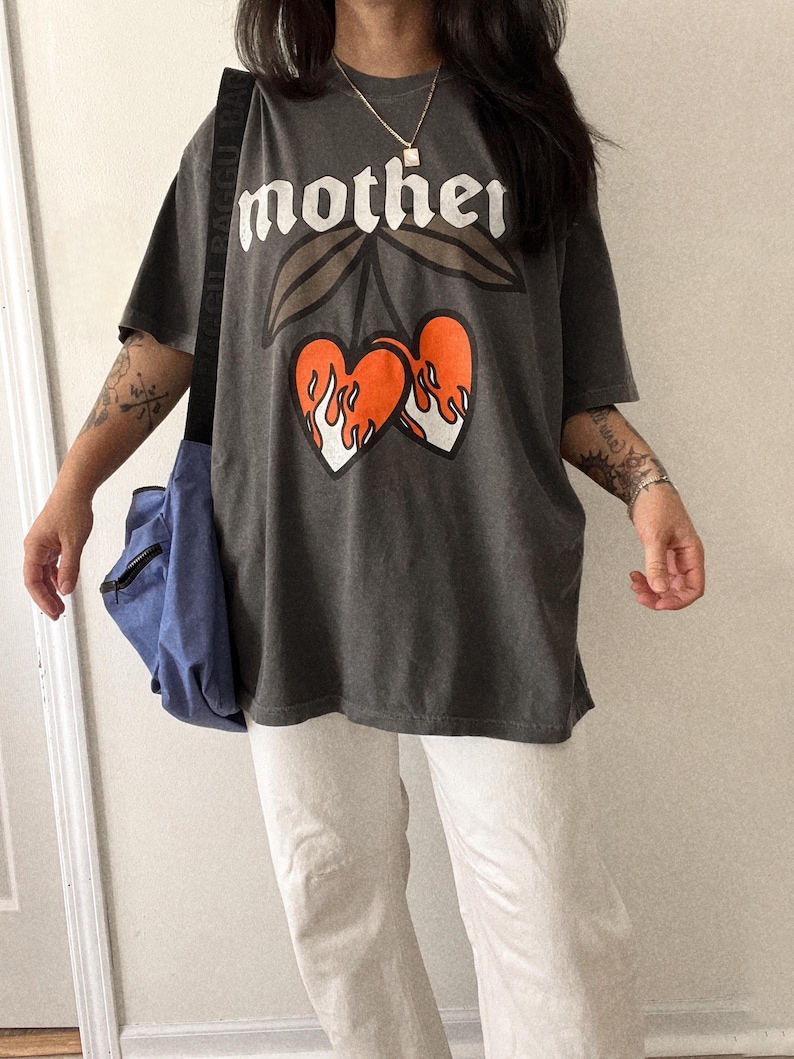 Mother Cherry Tee, trendy mom shirt, aesthetic mom graphic tee, vintage inspired graphic tshirt image 2