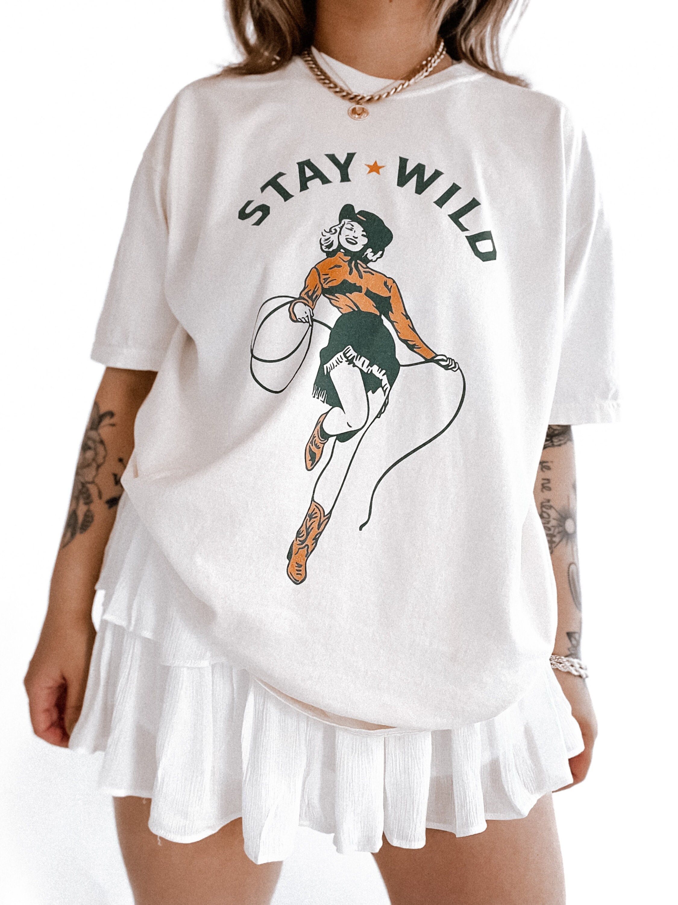Stay wild cowgirl Tee | Bohemian Retro Vintage Comfort Colors Graphic Tee | Retro Graphic Tee | Grunge Hippie Boho Graphic