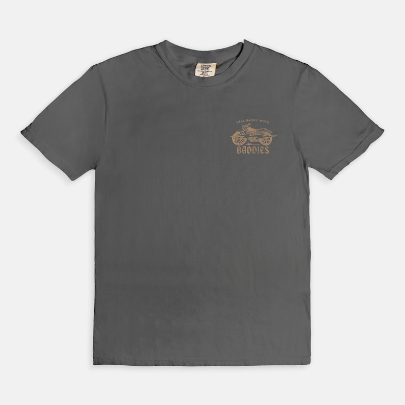 Hell Raisin' Moto Baddies Tee, motorcycle tee, comfort colors trendy tee, boho edgy grunge shirt Bild 5
