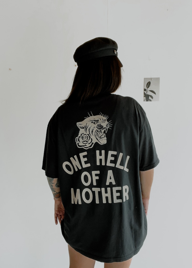 One Hell of A Mother Tee, Trendy Mom Life Tee, Grunge shirt, Comfort colors tee, Mothers Day gift image 2