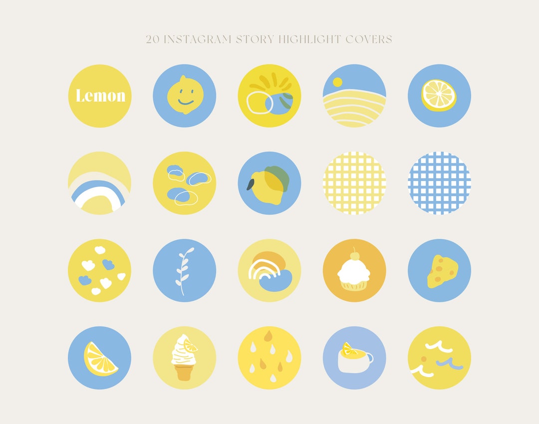 20 Instagram Highlight Covers Yellow Lemon Soft Patel Icons Instagram ...