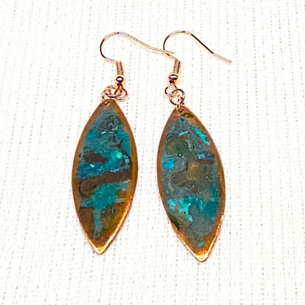 Lily Pad Earrings - Copper Patina