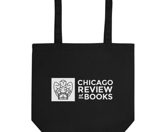 May include: Black tote bag with a white logo that says "CHICAGO REVIEW of BOOKS" and a stylized image of an eagle holding a book.