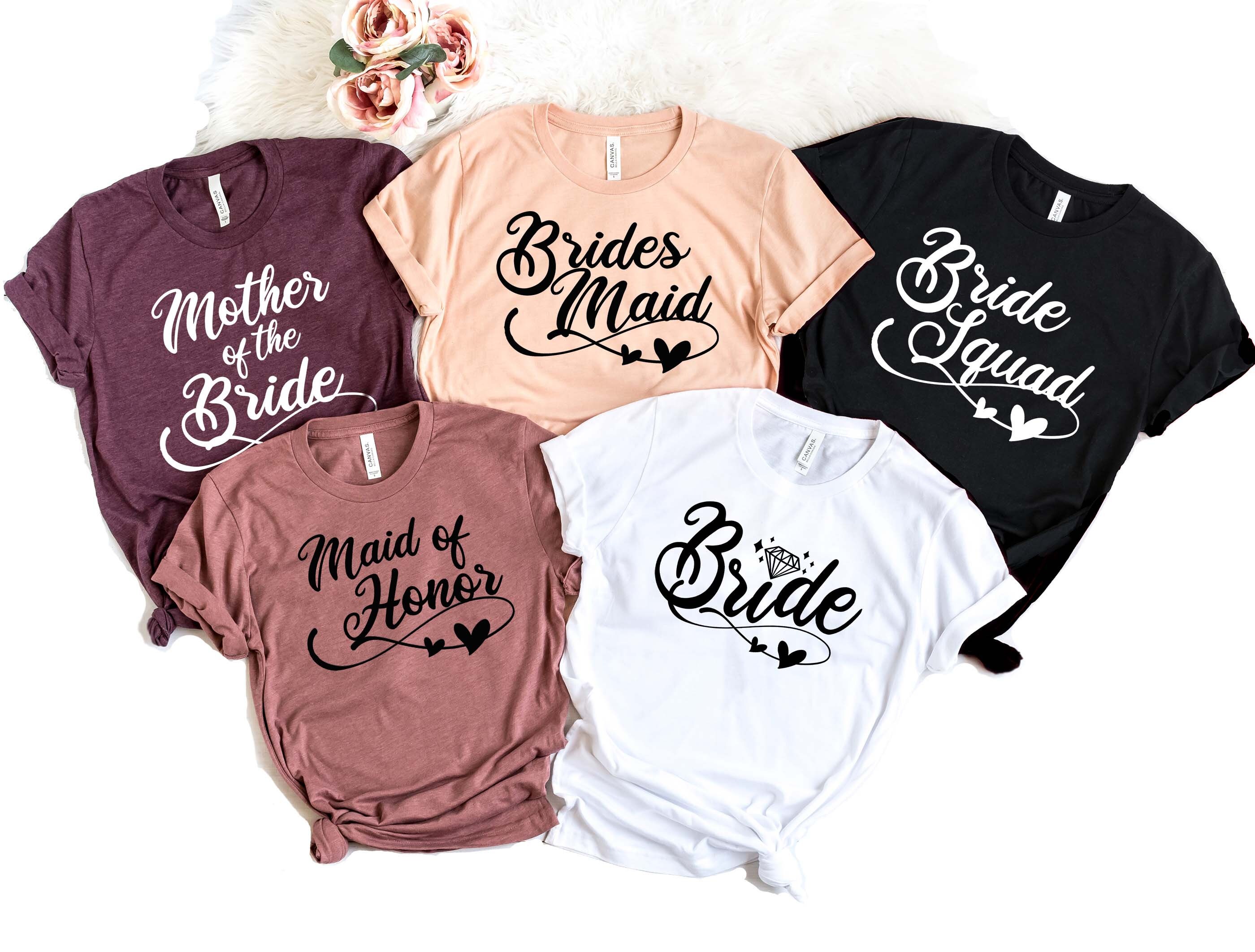 Bridesmaids Shirts Bridal Party Shirts Bride Squad Shirts