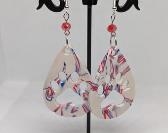 Patriotic Paw Print Earrings
