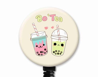 Bo'Tea Boba Bubble Milk Tea OT Occupational Therapy Therapist Gift - Badge Reel