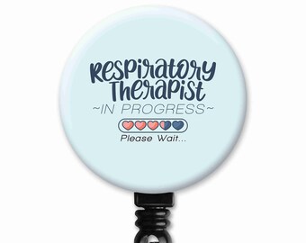 RT Student in Progress Hearts Respiratory Therapy Therapist Gift - Badge Reel