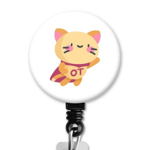 Super OT Cat Occupational Therapy Therapist Gift - Badge Reel