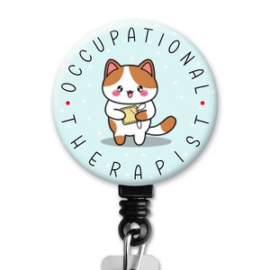 Cat 2 Running Stitch Functional Friends Collection OT Occupational Therapy Therapist Gift - Badge Reel