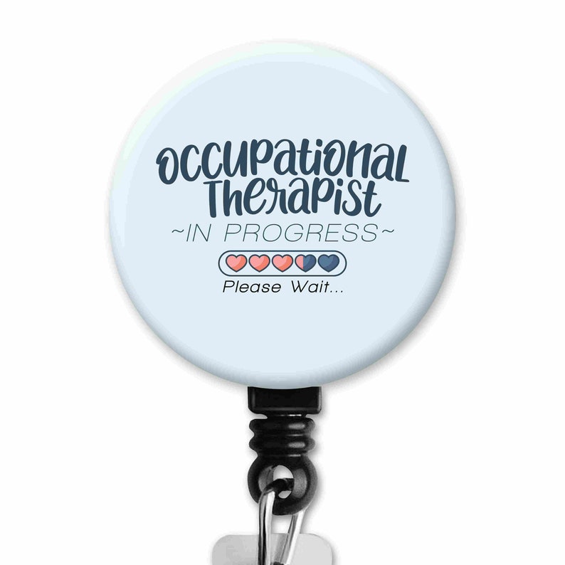 OT Student in Progress Hearts Occupational Therapy Therapist Gift Badge Reel image 1
