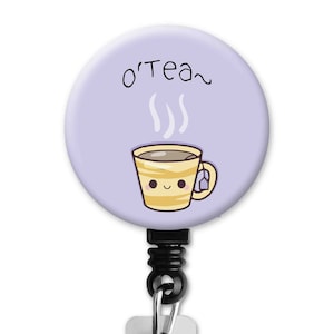 Kawaii Cute Tea OT Occupational Therapy Therapist Gift - Badge Reel