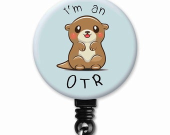 Badge Reel Pinback Button Keychain Plain Simple OT Abstract Watercolor Occupational Therapy Therapist Gift