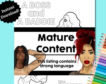 Patron | Baddie Quotes Collection hiver décembre 2025 | Coloriage adulte | Numérique et imprimable
