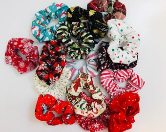 Details about / Christmas Scrunchies Set Holiday Hair Scrunchies Handmade with Detachable Bow