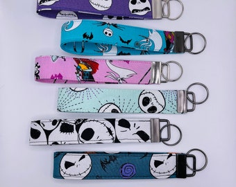 Jack Skellington - Nightmare Before Christmas - Halloween - Wristlet Keychain - Key Fob - Fabric Keychain - Gift Idea -