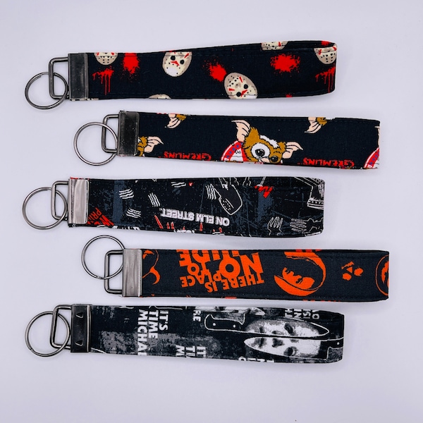 Halloween - Michael Myers - Jason Voorhees - Wristlet Keychain - Key Fob - Fabric Keychain - Gift Idea -